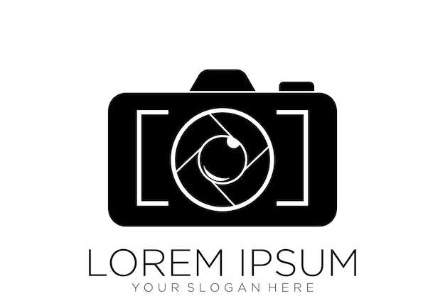 plantilla vectorial del icono del logotipo de fotografía de cámara