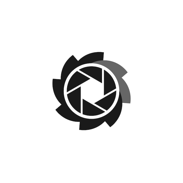 Plantilla vectorial del icono del logotipo de fotografía de cámara