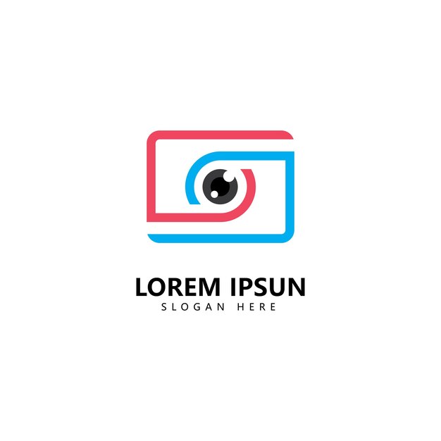 Plantilla vectorial del icono del logotipo de fotografía de cámara