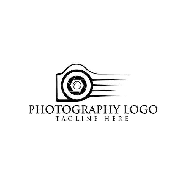 Plantilla vectorial del icono del logotipo de fotografía de cámara