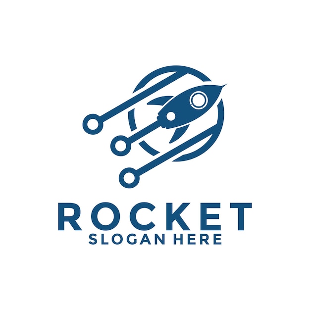 La plantilla vectorial del icono del logotipo de Rocket Launch es la inspiración para el diseño del logotipo