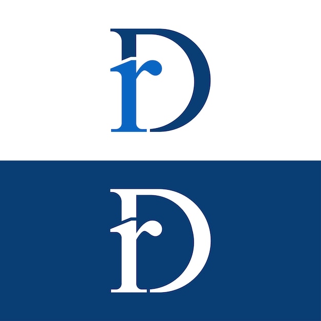 Plantilla vectorial del icono del logotipo del símbolo RD del logotipo de la letra inicial DR