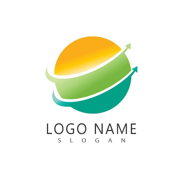 plantilla vectorial de íconos de la ilustración del logotipo con flecha