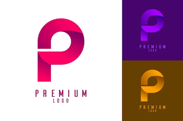 Plantilla vectorial de identidad corporativa con logotipo inicial del alfabeto P