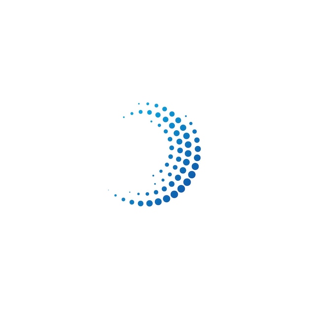 plantilla vectorial de ilustración del diseño del logotipo de puntos circulares de medio tono