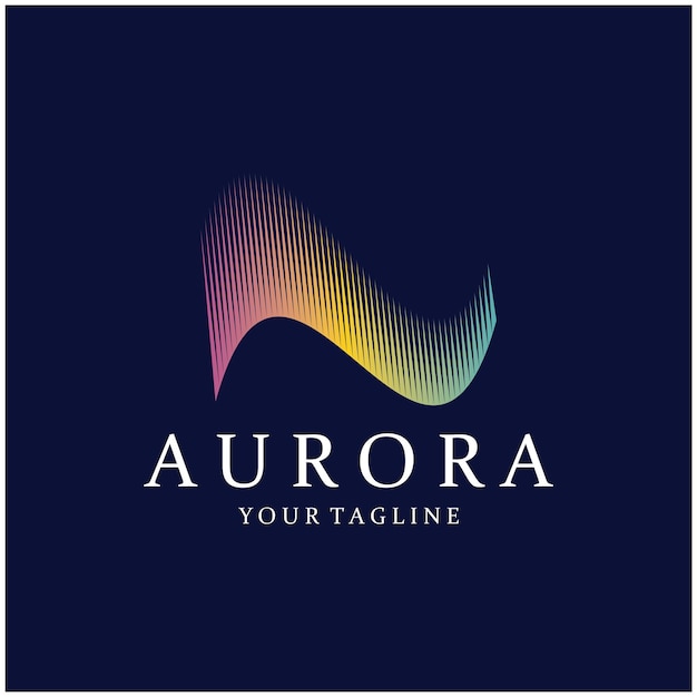 plantilla vectorial de ilustración del icono del diseño del logotipo de aurora