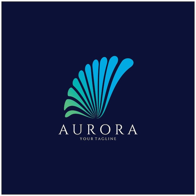plantilla vectorial de ilustración del icono del diseño del logotipo de aurora