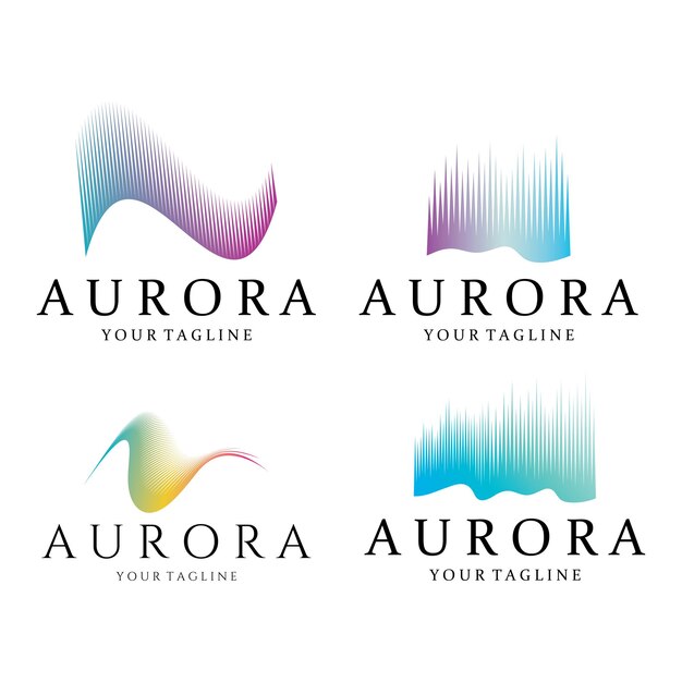 plantilla vectorial de ilustración del icono del diseño del logotipo de aurora
