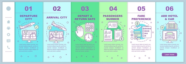 Plantilla vectorial de incorporación de páginas web móviles de planificación de viajes