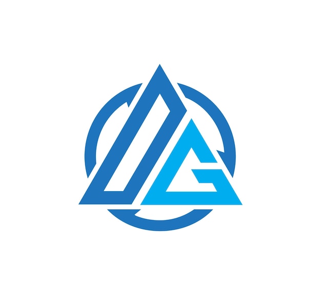 plantilla vectorial inicial de la letra dg del logotipo