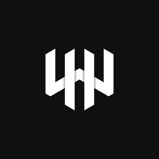 plantilla vectorial de la letra WH del logotipo Diseño creativo W H Vector Premium