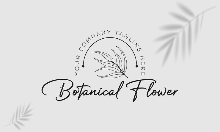 plantilla vectorial de logotipo botánico floral dibujado a mano