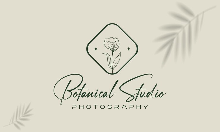 plantilla vectorial de logotipo botánico floral dibujado a mano