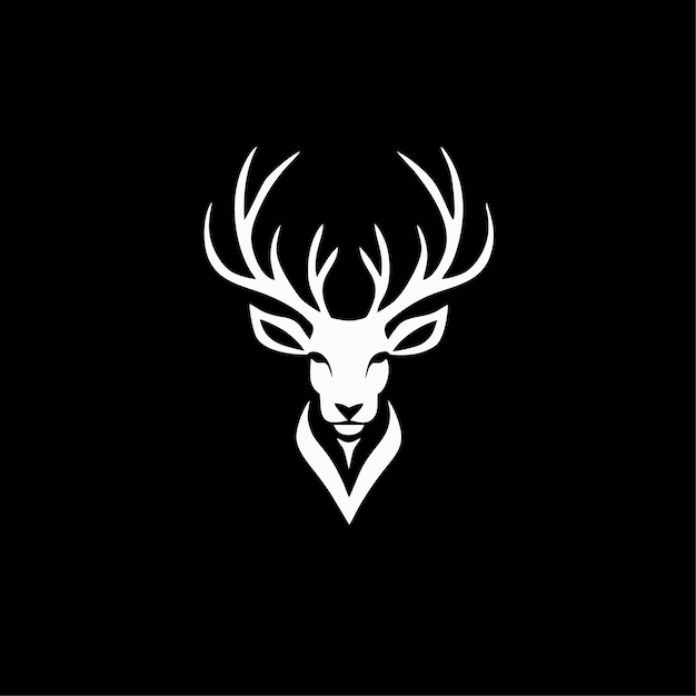 Plantilla vectorial con logotipo de cabeza de ciervo simple Ilustración Diseño estilo de arte lineal