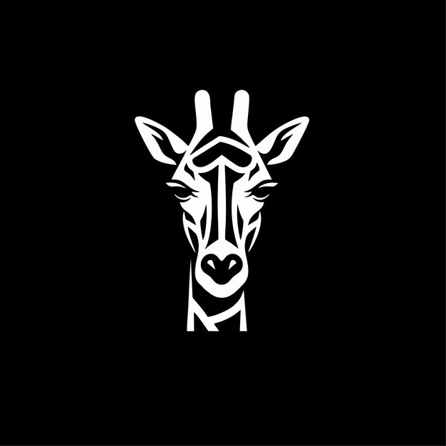 Plantilla vectorial del logotipo de la cabeza de jirafa