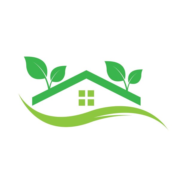 plantilla vectorial del logotipo de la casa verde