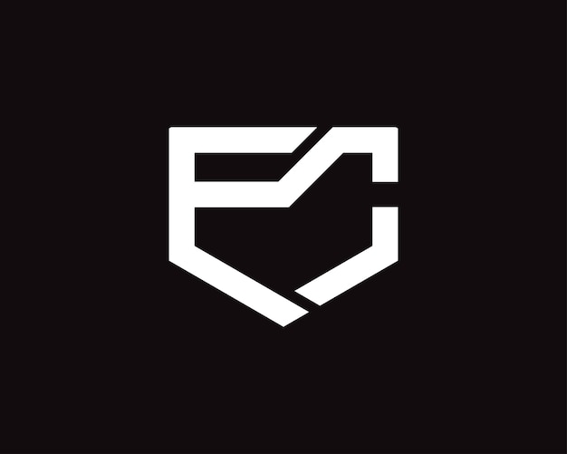 plantilla vectorial del logotipo de la CE con letras minimalistas