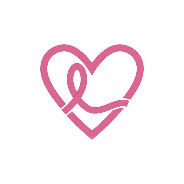 Plantilla vectorial del logotipo de cinta de concientización sobre el cáncer de mama