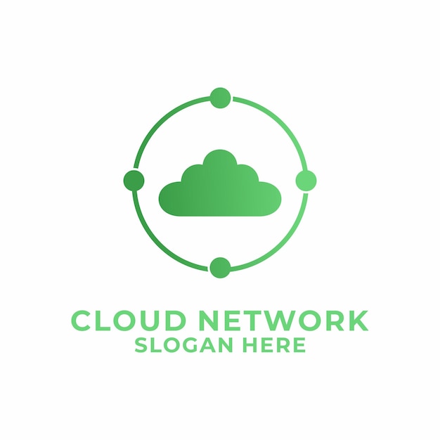 La plantilla vectorial del logotipo de Cloud Circuit Tech de la red y el logotipo de la nube