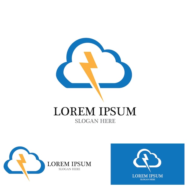 plantilla vectorial de logotipo de Cloud Techno
