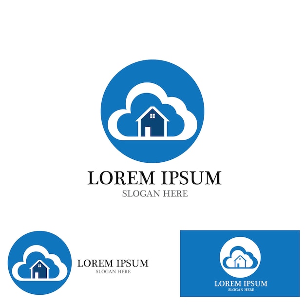 plantilla vectorial de logotipo de Cloud Techno