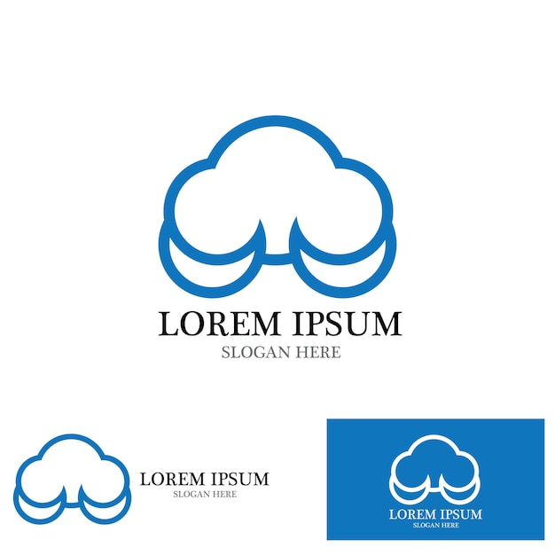 plantilla vectorial de logotipo de Cloud Techno