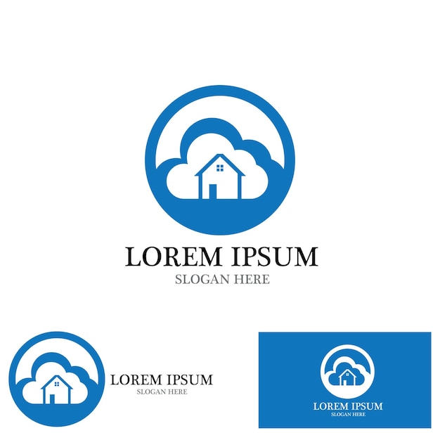 plantilla vectorial de logotipo de Cloud Techno