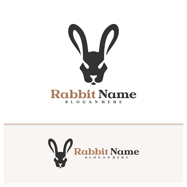 plantilla vectorial del logotipo del conejo Creative Conceptos de diseño del logotipo de la cabeza del conejo