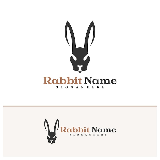 plantilla vectorial del logotipo del conejo Creative Conceptos de diseño del logotipo de la cabeza del conejo