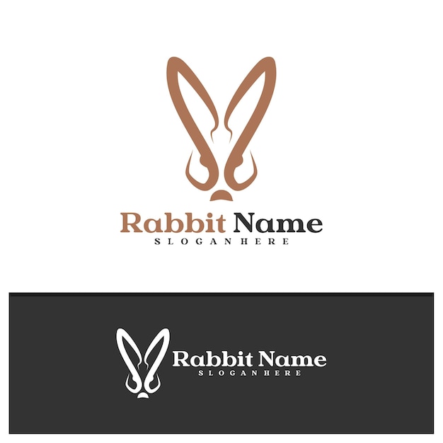 plantilla vectorial del logotipo del conejo Creative Conceptos de diseño del logotipo de la cabeza del conejo