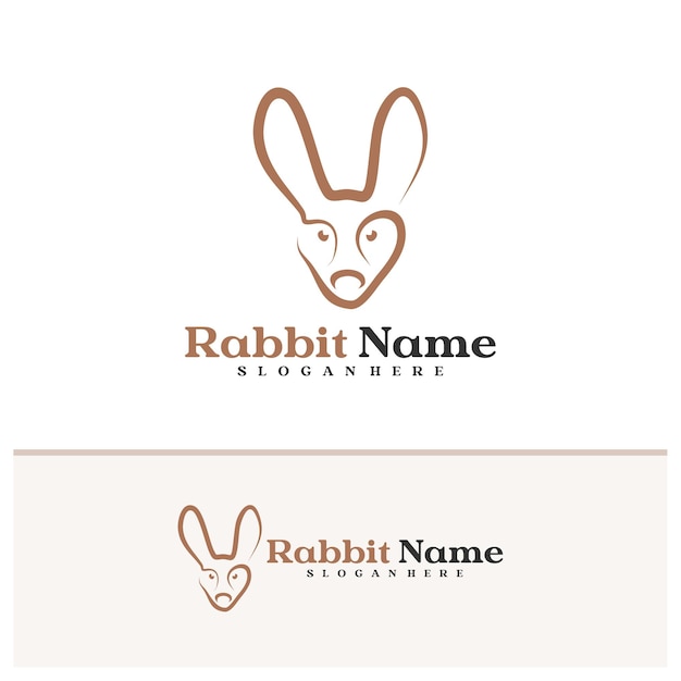 plantilla vectorial del logotipo del conejo Creative Conceptos de diseño del logotipo de la cabeza del conejo