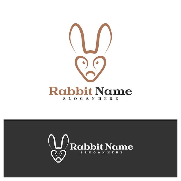 plantilla vectorial del logotipo del conejo Creative Conceptos de diseño del logotipo de la cabeza del conejo
