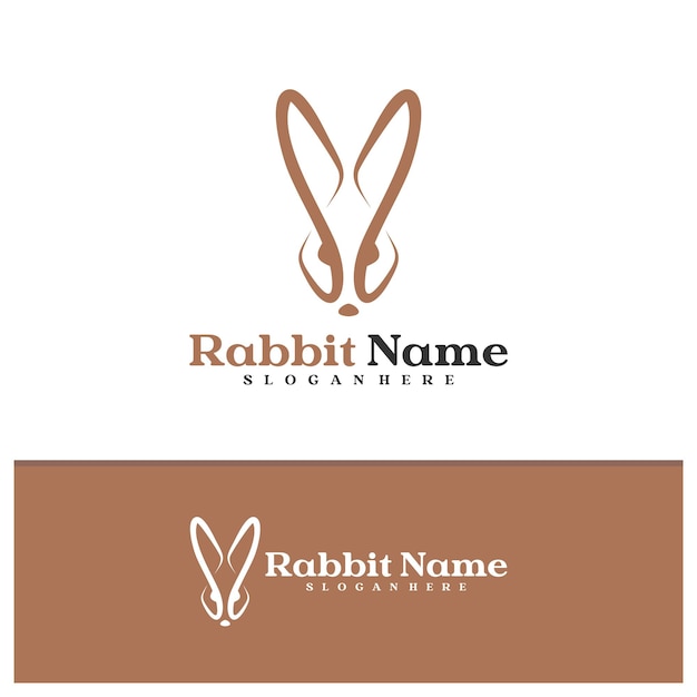 plantilla vectorial del logotipo del conejo Creative Conceptos de diseño del logotipo de la cabeza del conejo