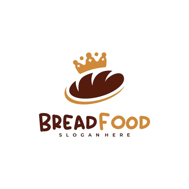 plantilla vectorial del logotipo de la corona del pan conceptos de diseño del logotipo del pan Creative King