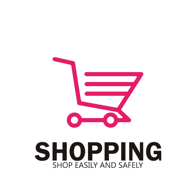 Plantilla vectorial de logotipo e icono de carrito de compras