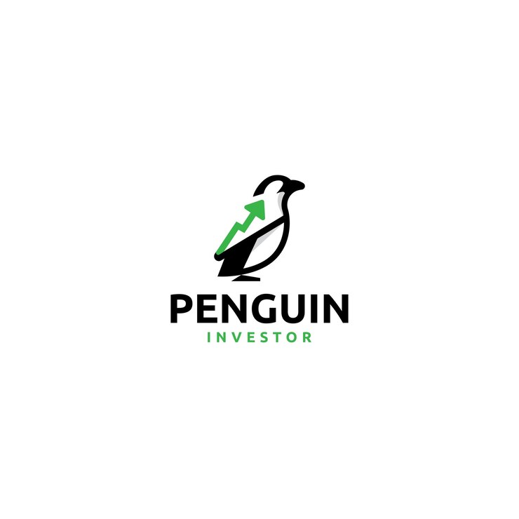Plantilla vectorial de logotipo editable de Penguin Investor