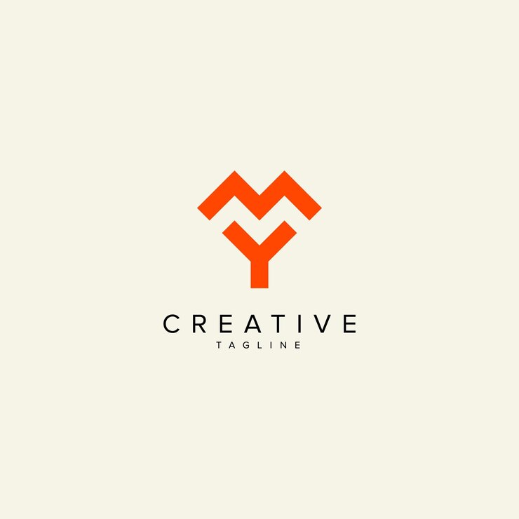 Vector la plantilla vectorial del logotipo de estilo monograma moderno de la letra my alfabeto ym