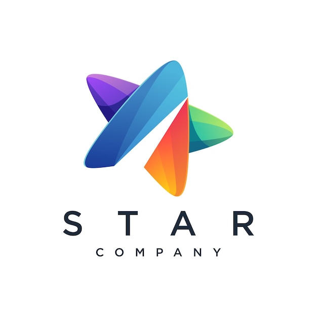 plantilla vectorial de logotipo de estrella colorida