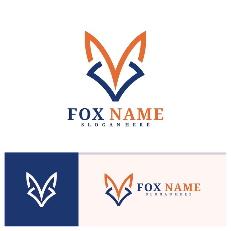 Vector plantilla vectorial del logotipo de fox conceptos de diseño de logotipo de la cabeza de fox