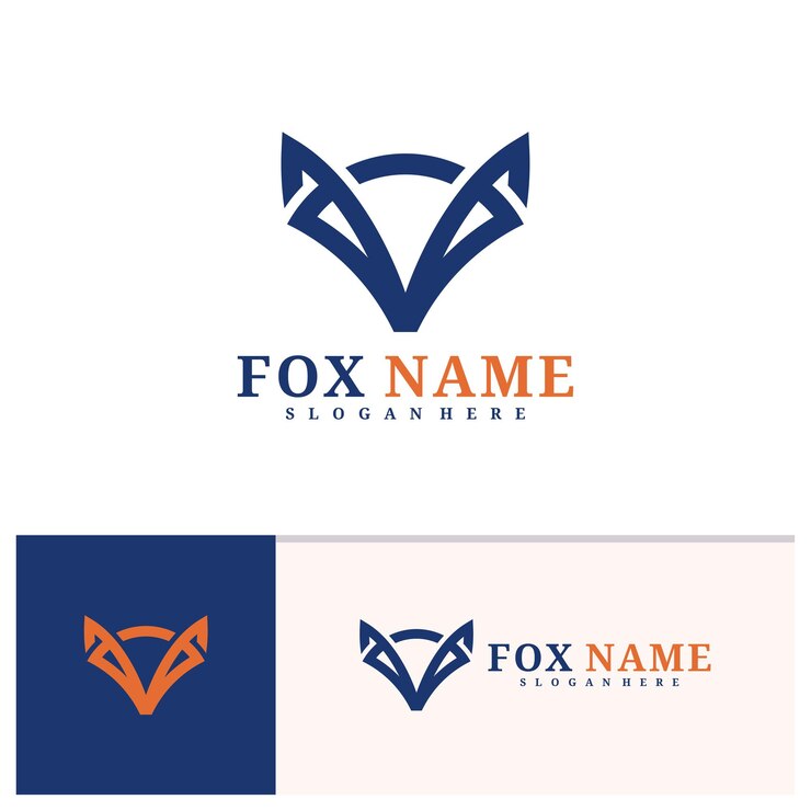 Vector plantilla vectorial del logotipo de fox conceptos de diseño de logotipo de la cabeza de fox