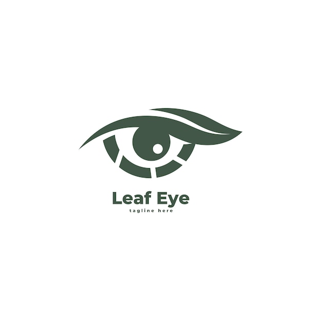 plantilla vectorial del logotipo de la hoja del ojo