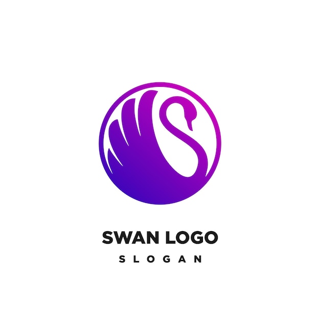 Plantilla vectorial del logotipo del icono del cisne