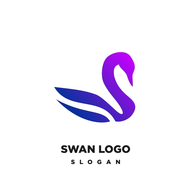 Plantilla vectorial del logotipo del icono del cisne