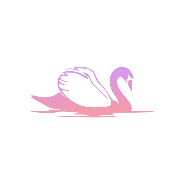 Plantilla vectorial del logotipo del icono del cisne