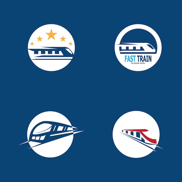 Vector plantilla vectorial del logotipo del icono del tren rápido