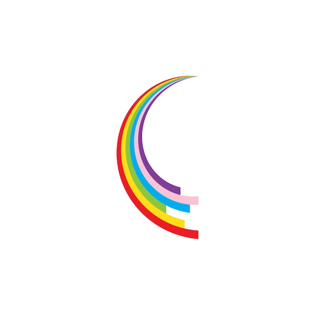 Plantilla vectorial del logotipo de ilustración del arco iris