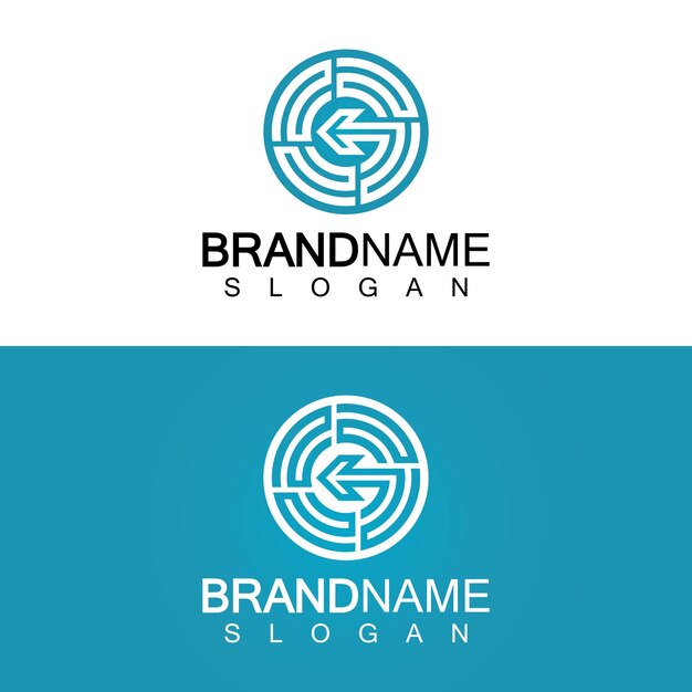 plantilla vectorial del logotipo de la letra G con flecha