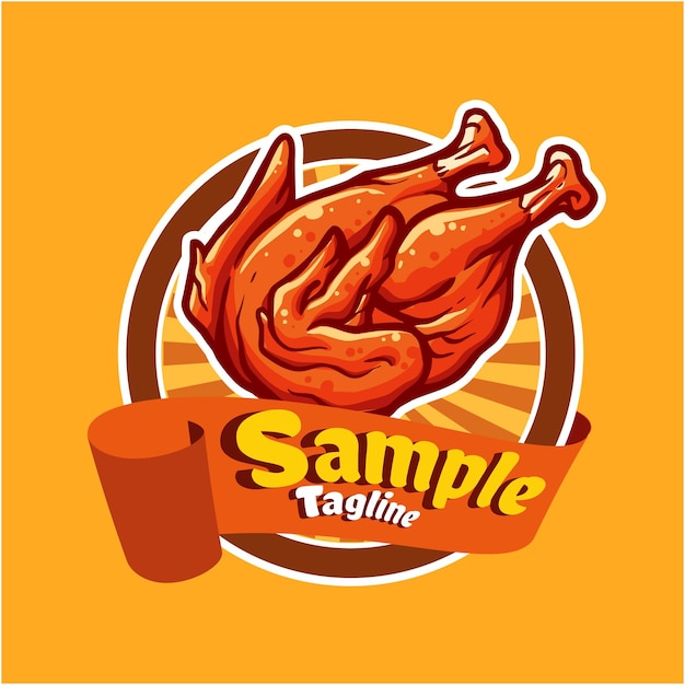 Vector plantilla vectorial del logotipo de la mascota de pollo a la parrilla