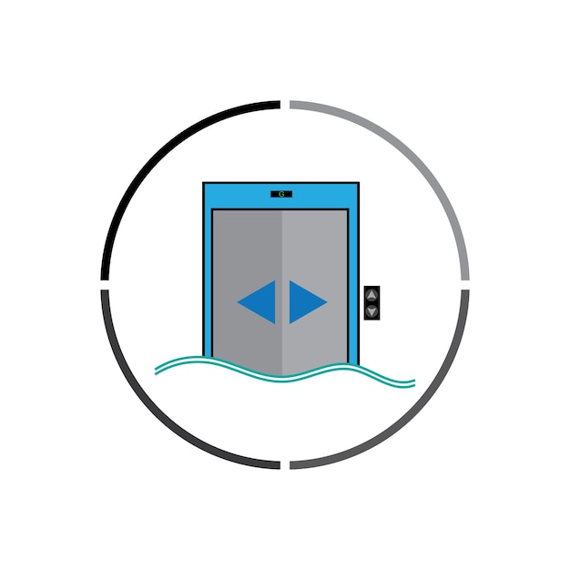 Plantilla vectorial de logotipo mínimo de diseño de logotipo de ascensor y ascensor
