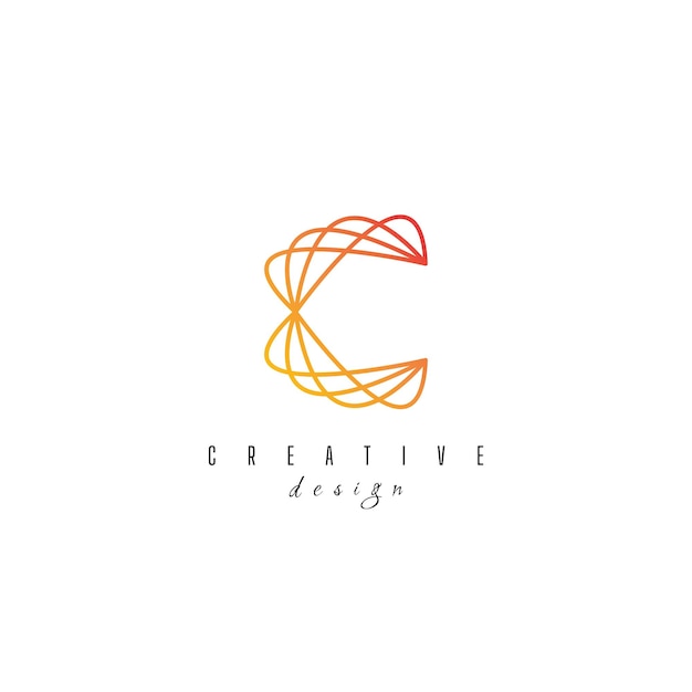 Plantilla vectorial de logotipo de monograma C inicial simple con letra C en capas moderna y minimalista